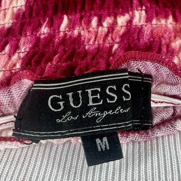 Vintage Y2K GUESS Tie Dyed Plunging Neckline Sexy Coquette Beaded Halter Top - Picture 10 of 11